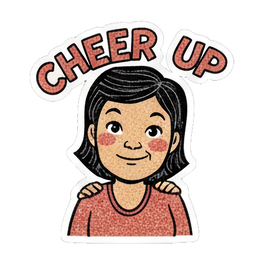 妈妈温柔鼓励 Cheerful Mom Daily Life sticker for expressive chats and social replies.