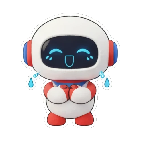 机器人捧着爱心 Little Tech Buddy sticker for expressive chats and social replies.