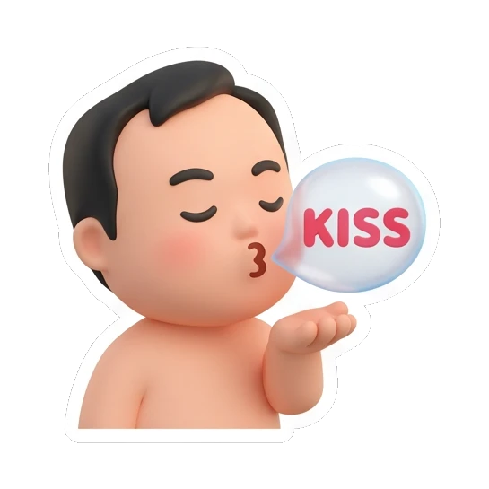 男孩送出飞吻 Summer Boy Adventures sticker for expressive chats and social replies.