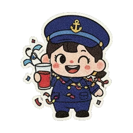 派对狂欢，一团糟 Little Captain's Party Fun sticker for expressive chats and social replies.