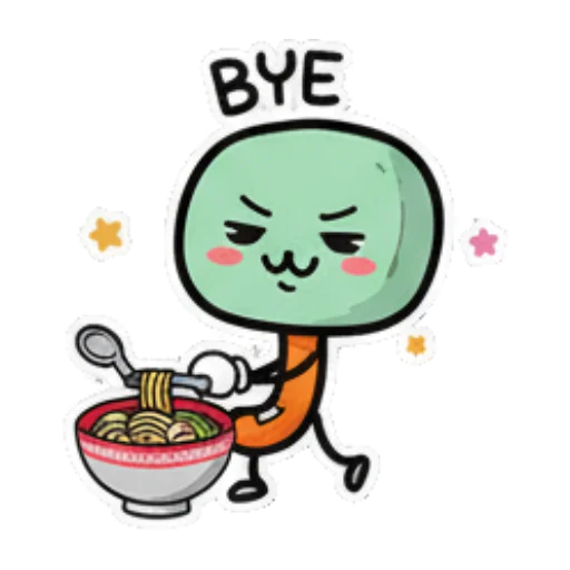 吃面告别 Expressive Green Blob sticker for expressive chats and social replies.