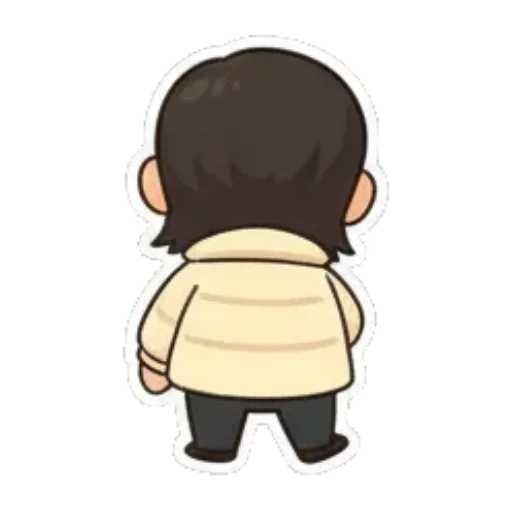背影转身 Chibi Expressive Stickers sticker for expressive chats and social replies.