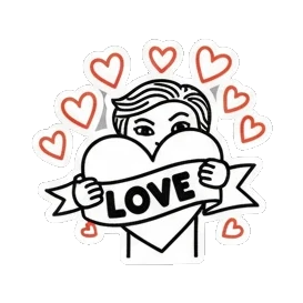 爱心满满的表达 Pop Art Moods sticker for expressive chats and social replies.