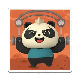 Panda wearing headphones in a studio with music vibe. Cosmic Panda Adventures sticker for expressive chats and social replies.