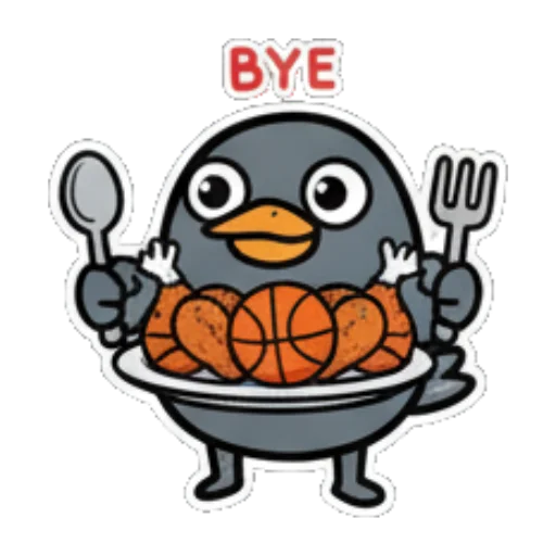 小鸟吃篮球说再见 Cute Bird Daily Stickers sticker for expressive chats and social replies.
