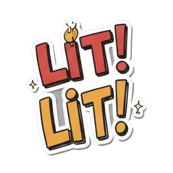 火焰背景表达LIT Urban Diva Vibes sticker for expressive chats and social replies.