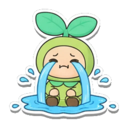 萌芽精灵伤心大哭 Sproutling Emotions sticker for expressive chats and social replies.