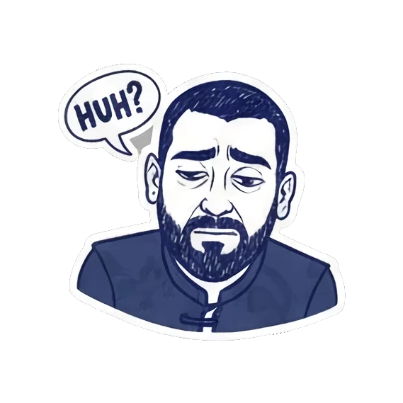 惊讶困惑开心愤怒 Expressive Guy Stickers sticker for expressive chats and social replies.