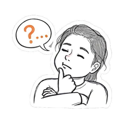 托腮思考的女孩 Doodle Girl Daily Vibes sticker for expressive chats and social replies.
