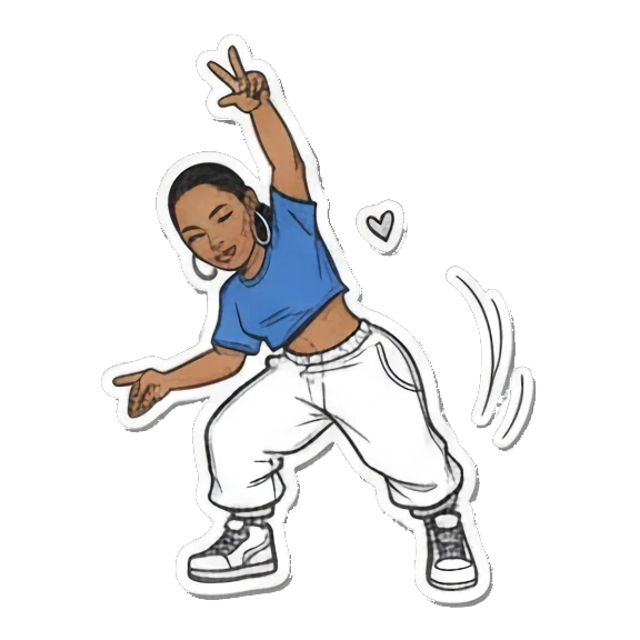 活力四射的街舞动作 Urban Diva Vibes sticker for expressive chats and social replies.
