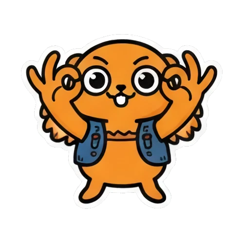 水獭比OK手势 Winged Otter Daily Fun sticker for expressive chats and social replies.