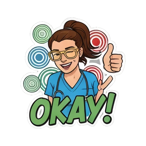护士惊讶WHOA! Nurse Life Vibes sticker for expressive chats and social replies.