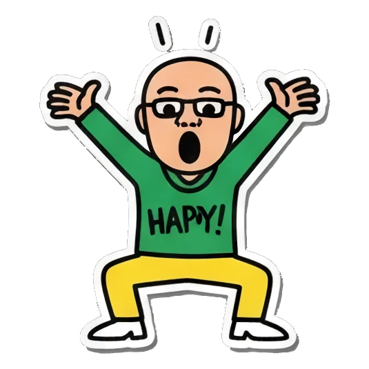 in love with hearts Bald Guy Pop Art Vibes sticker for expressive chats and social replies.