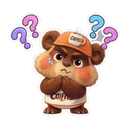 小熊疑惑思考 Cute Bear Daily Stickers sticker for expressive chats and social replies.