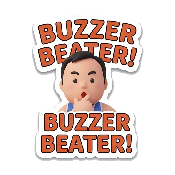 buzzer beater moment Basketball Pro Boy sticker for expressive chats and social replies.