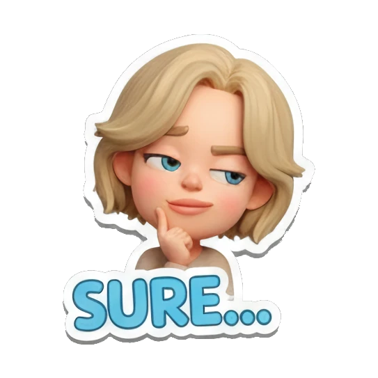 思考中的女孩 Blonde Girl Daily Vibes sticker for expressive chats and social replies.