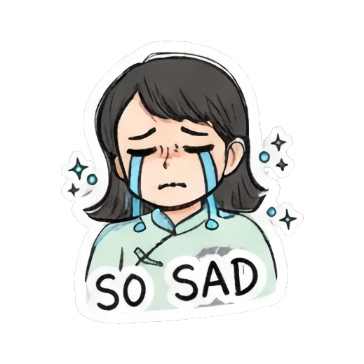 thinking with question mark Daily Life of a Cheerful Girl sticker for expressive chats and social replies.