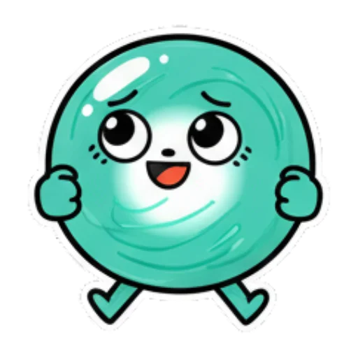 快乐奔跑心情愉悦 Teal Blob Expressive Stickers sticker for expressive chats and social replies.