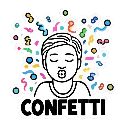 撒花庆祝表情 Keith Haring Style Boy sticker for expressive chats and social replies.