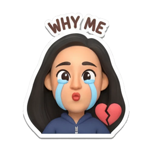 伤心流泪的女孩 Daily Moods of a Modern Girl sticker for expressive chats and social replies.