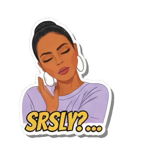 放松禅模式女孩 Trendy Girl's Pop Art Moods sticker for expressive chats and social replies.
