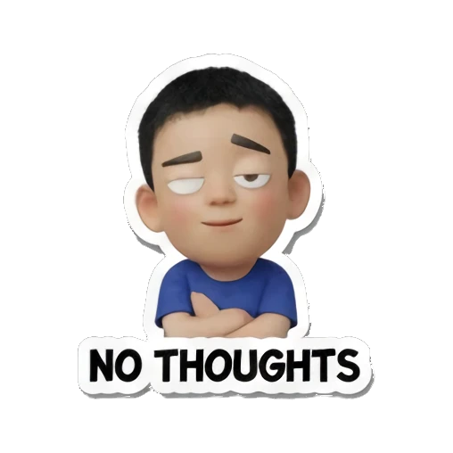 男孩闭眼表示没想法 Daily Life of a Chill Boy sticker for expressive chats and social replies.