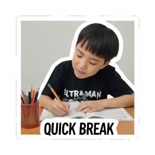 bored child at desk Little Student Struggles sticker for expressive chats and social replies.