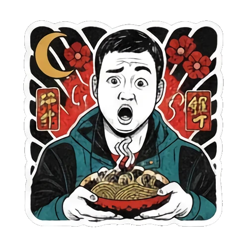 Questioning ME? Ukiyo-e Guy's Moods sticker for expressive chats and social replies.
