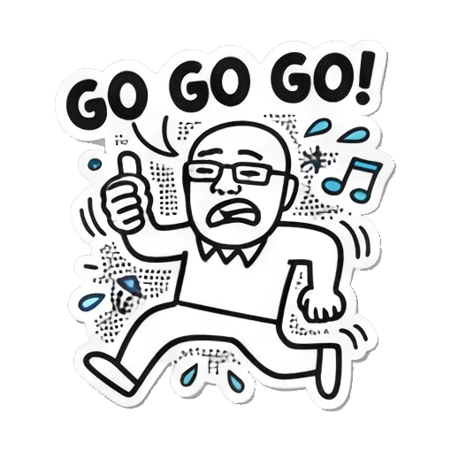 大叔比心示爱 Keith Haring Style Office Guy sticker for expressive chats and social replies.