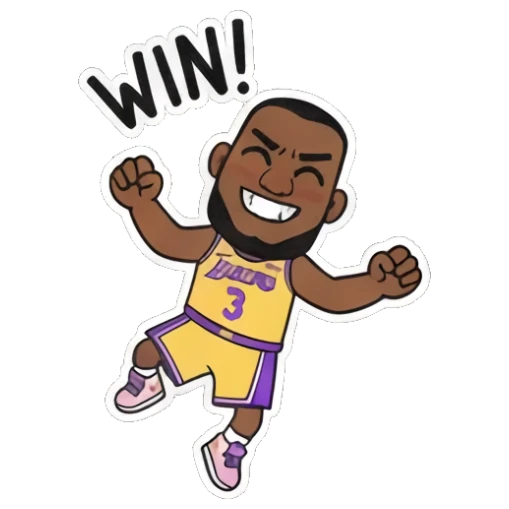 庆祝胜利Win LeBron's Cartoon Expressions sticker for expressive chats and social replies.