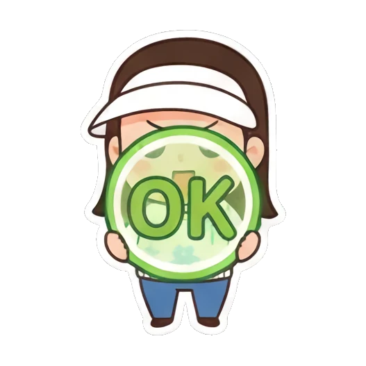 Girl showing OK sign. Visor Girl's Expressive Day sticker for expressive chats and social replies.