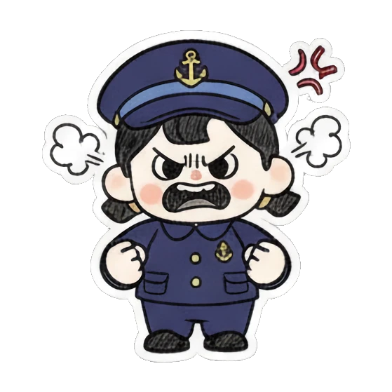 生气水手抱怨 Little Sailor's Daily Fun sticker for expressive chats and social replies.