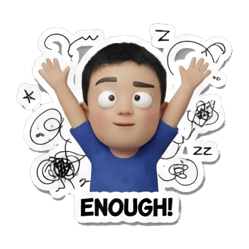 男孩抓狂表示受够了 Daily Life of a Chill Boy sticker for expressive chats and social replies.