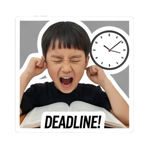 boy confused by math Little Student Struggles sticker for expressive chats and social replies.