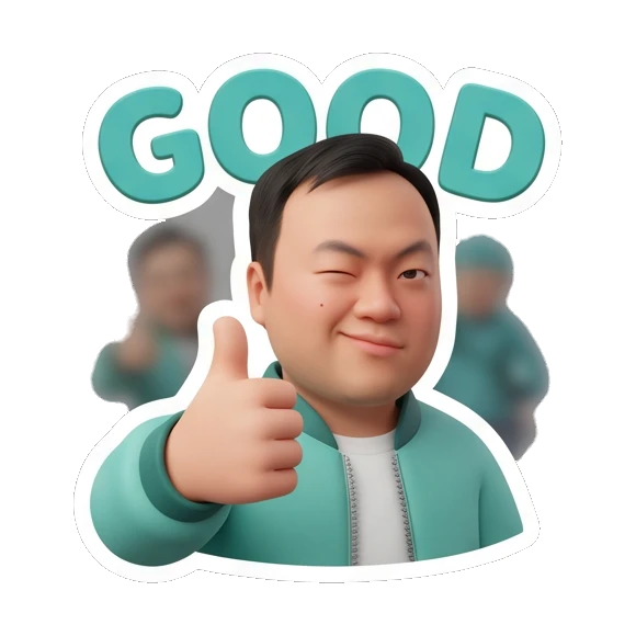 单手点赞 Modern Guy Daily Vibes sticker for expressive chats and social replies.