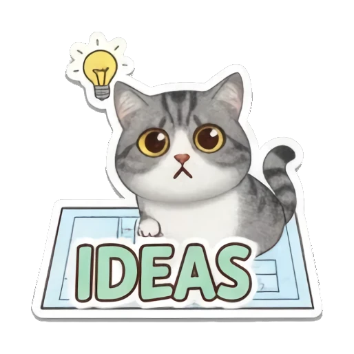 思考猫咪有主意IDEAS Kitty's Festive Feelings sticker for expressive chats and social replies.