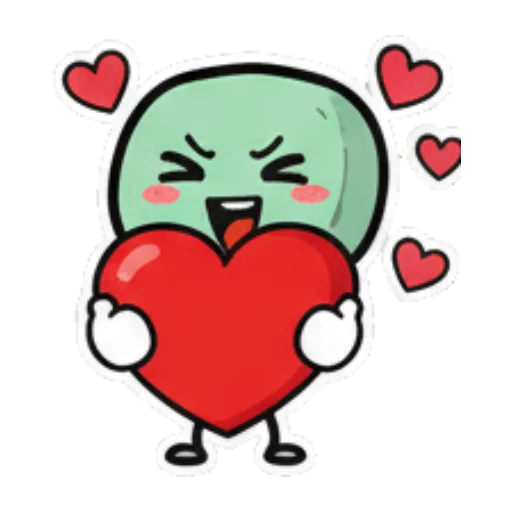 捧心示爱 Expressive Green Blob sticker for expressive chats and social replies.