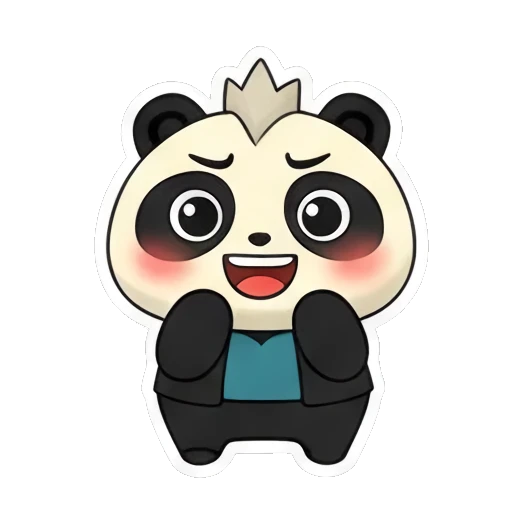 Panda blushing with a shy, happy expression Little Panda Daily Life sticker for expressive chats and social replies.