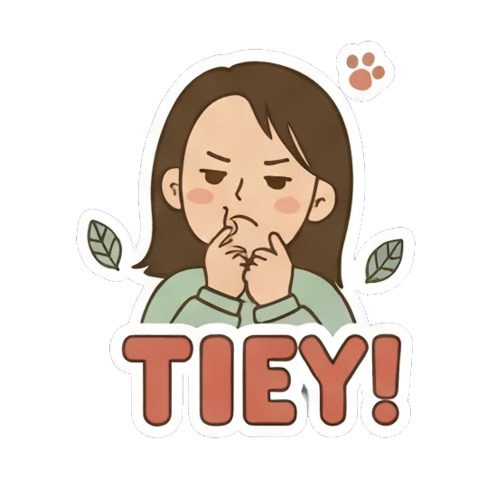 Thinking girl saying TIEY Playful Girl Daily Expressions sticker for expressive chats and social replies.