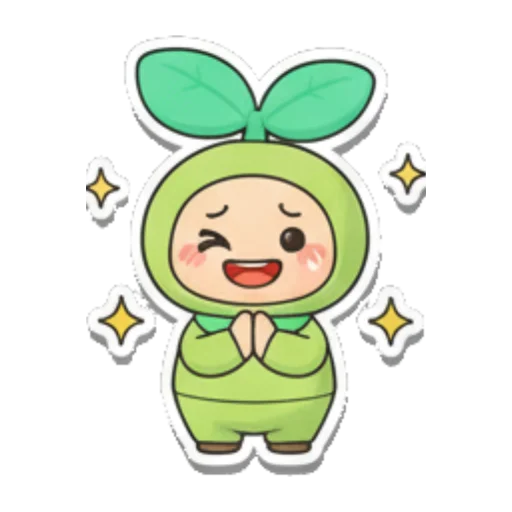 萌芽精灵闪亮登场 Sproutling Emotions sticker for expressive chats and social replies.