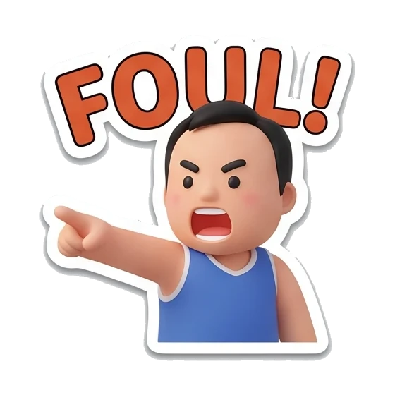 pointing foul call Basketball Pro Boy sticker for expressive chats and social replies.