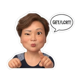 mother pointing finger Cheerful Mom Daily Life sticker for expressive chats and social replies.