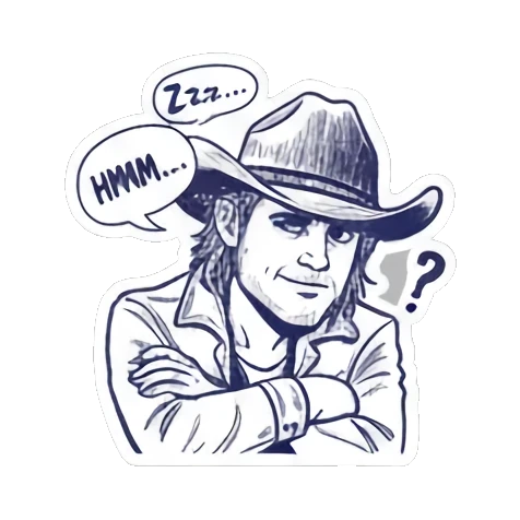 牛仔悲伤SAD DAY Cowboy Expressive Stickers sticker for expressive chats and social replies.