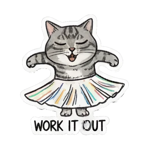 cat dancing all night Dancing Tabby Vibes sticker for expressive chats and social replies.