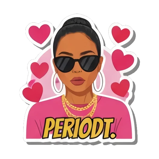 困惑少女耸肩 Trendy Girl's Pop Art Moods sticker for expressive chats and social replies.