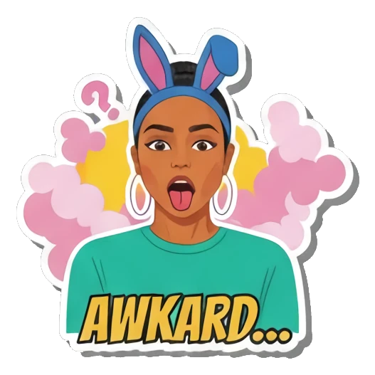 寻求帮助的女孩 Trendy Girl's Pop Art Moods sticker for expressive chats and social replies.