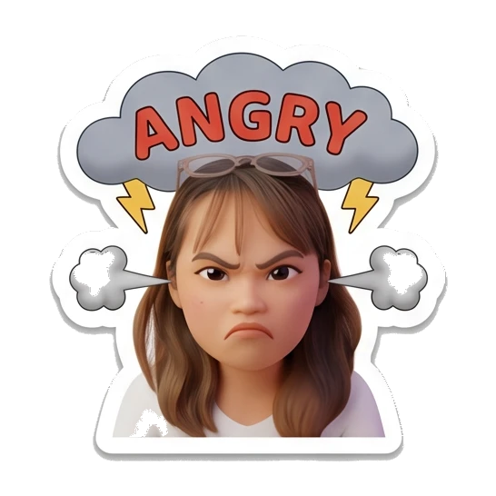 Sticker 6 from AI Sticker Pack, designed for expressive chats, social replies, and everyday reactions.