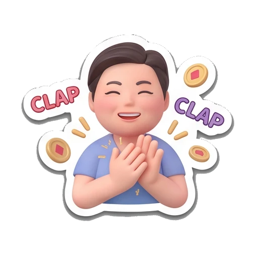 Clapping hands Playful Card Gamer sticker for expressive chats and social replies.