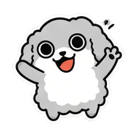 可爱小狗挥手 Cute Fluffy Dog Stickers sticker for expressive chats and social replies.