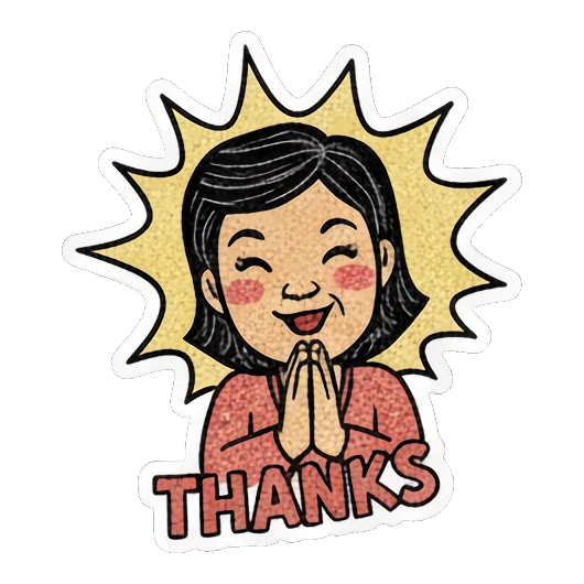 妈妈双手合十感谢 Cheerful Mom Daily Life sticker for expressive chats and social replies.
